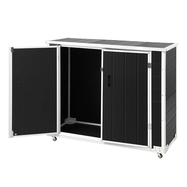 Gardeon Outdoor Storage Box 1164L Garden Shed 5 Wheels Lockable Cabinet Tool Organizer Dark Grey Awezingly