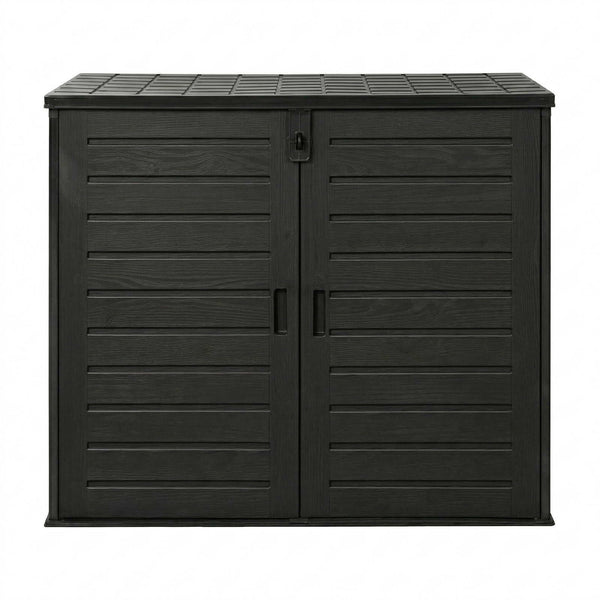 Gardeon Outdoor Storage Box 1170L Container Lockable Cabinet Tool Organizer Shed Black Awezingly