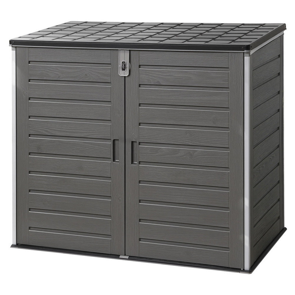 Gardeon Outdoor Storage Box 1170L Container Lockable Cabinet Tool Organizer Shed Grey Gardeon