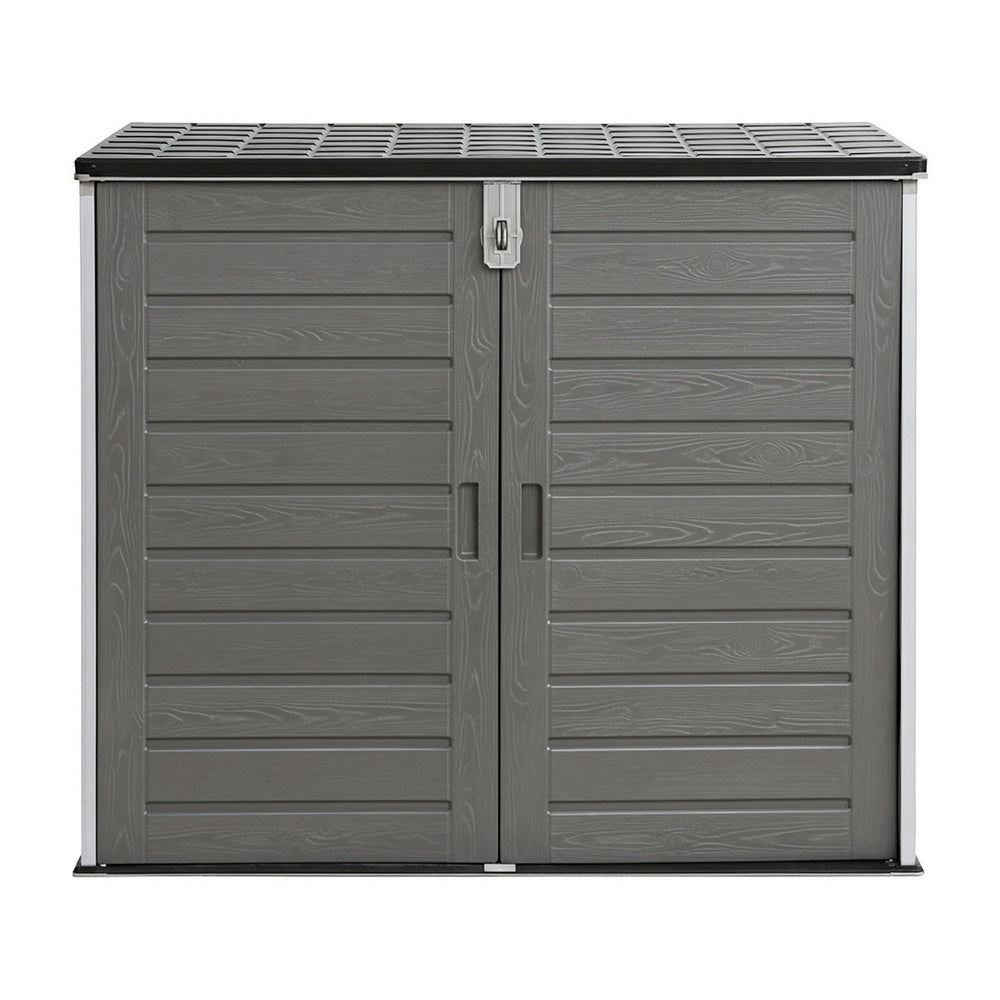 Gardeon Outdoor Storage Box 1170L Container Lockable Cabinet Tool Organizer Shed Grey Gardeon