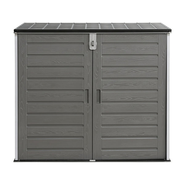 Gardeon Outdoor Storage Box 1170L Container Lockable Cabinet Tool Organizer Shed Grey Gardeon