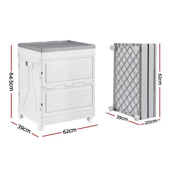 Gardeon 159L Outdoor Storage Box Stackable Cupboard Camping Organizer Wheels Awezingly