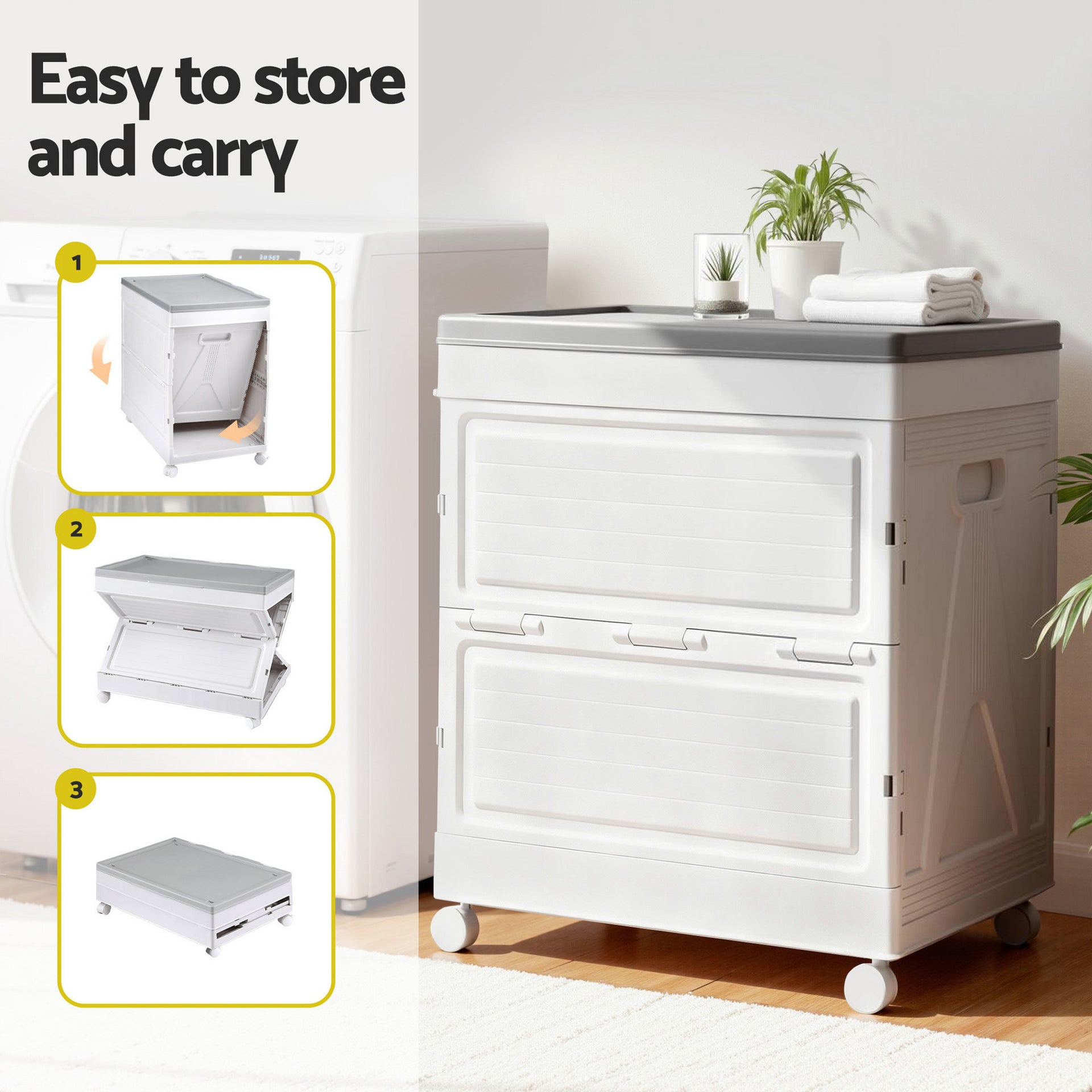 Gardeon 159L Outdoor Storage Box Stackable Cupboard Camping Organizer Wheels Awezingly