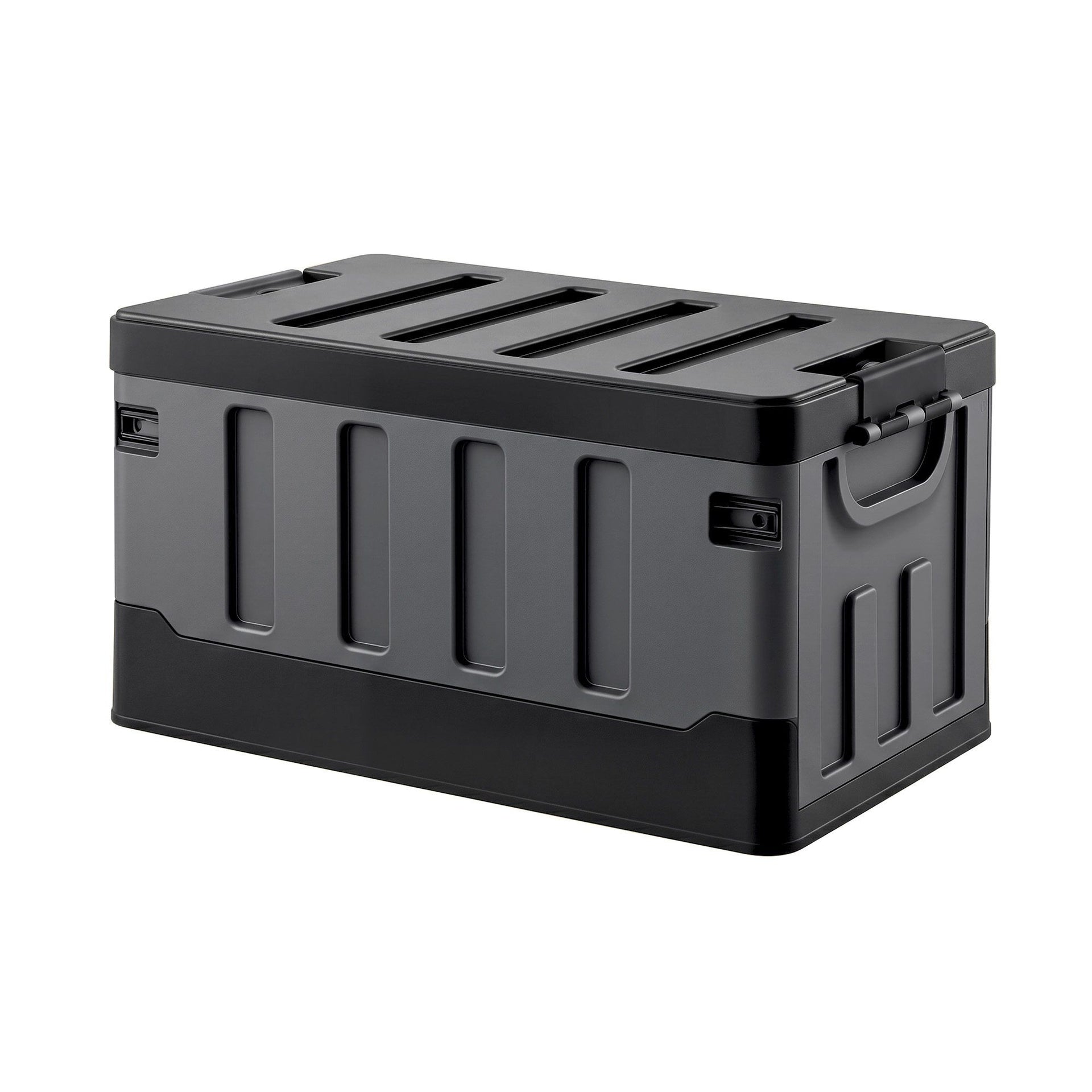 Gardeon Collapsible Outdoor Storage Box 60L Stackable Folding Camping Organizer Black Gardeon