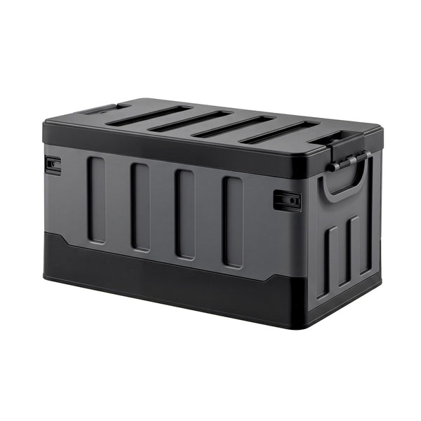 Gardeon Collapsible Outdoor Storage Box 60L Stackable Folding Camping Organizer Black Gardeon