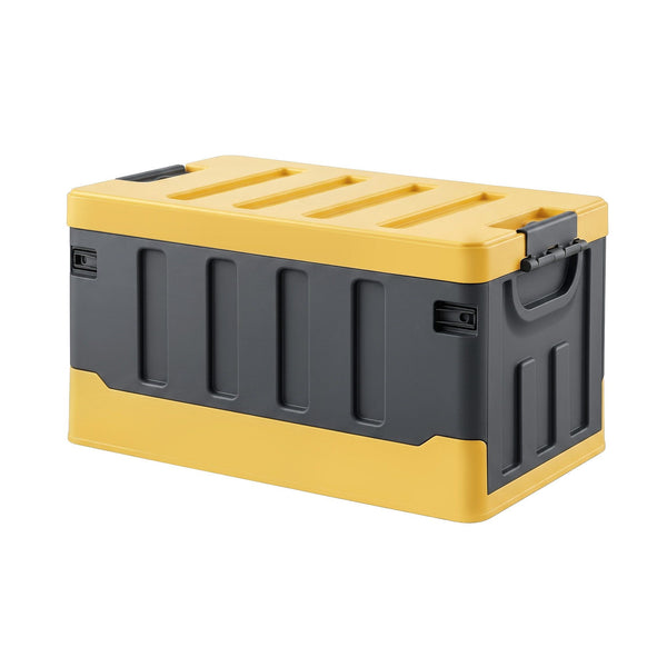 Gardeon Collapsible Outdoor Storage Box 60L Stackable Folding Camping Organizer Yellow Gardeon