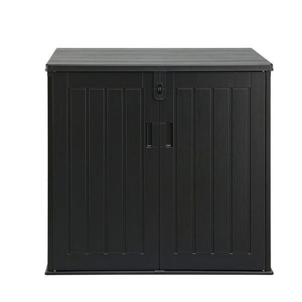 Gardeon Outdoor Storage Box 775L Container Lockable Cabinet Tool Organizer Shed Black Awezingly