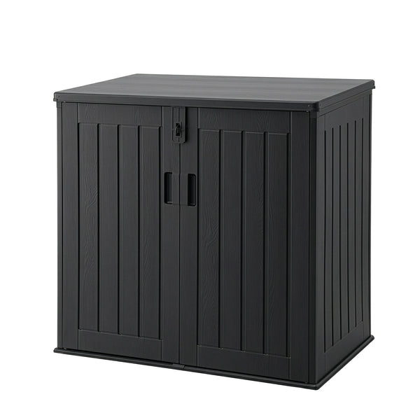 Gardeon Outdoor Storage Box 775L Container Lockable Cabinet Tool Organizer Shed Black Awezingly