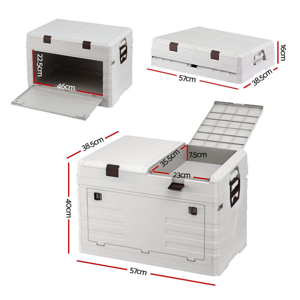 Gardeon 80L Outdoor Storage Box Foldable Camping Collapsible Bins Organizer Awezingly