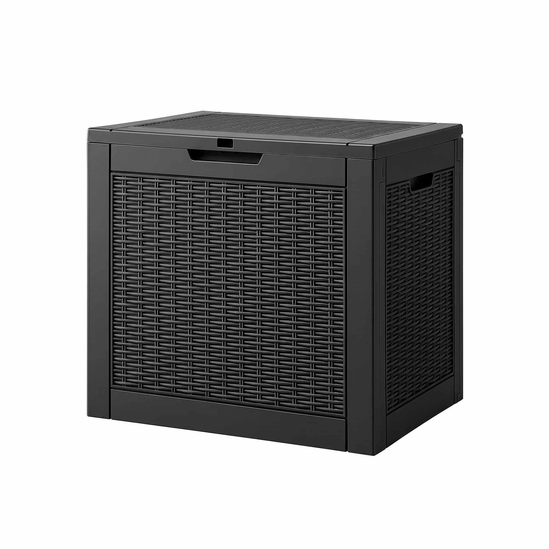 Gardeon Outdoor Storage Box 118L Container Lockable Garden Toy Tool Rattan-Texture Black Awezingly