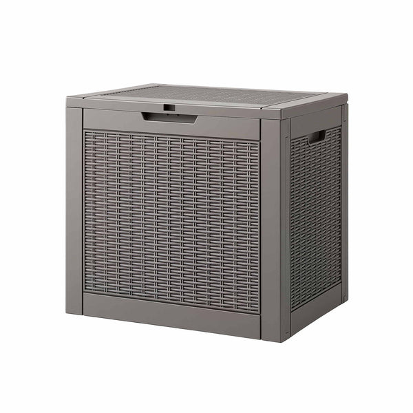 Gardeon Outdoor Storage Box 118L Container Lockable Garden Toy Tool Rattan-Texture Brown Awezingly