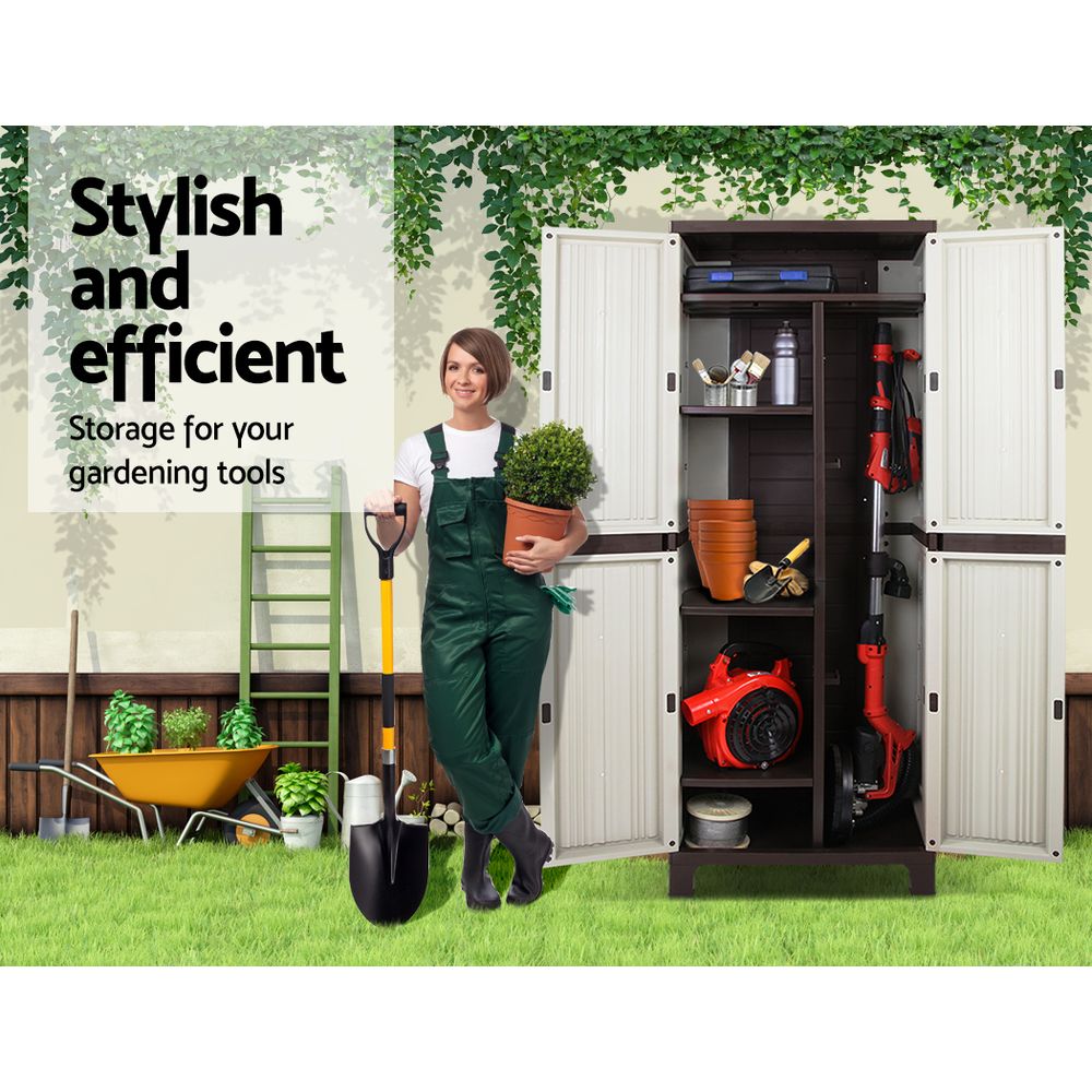 Gardeon Outdoor Storage Cabinet Lockable Cupboard Garage 173cm Gardeon