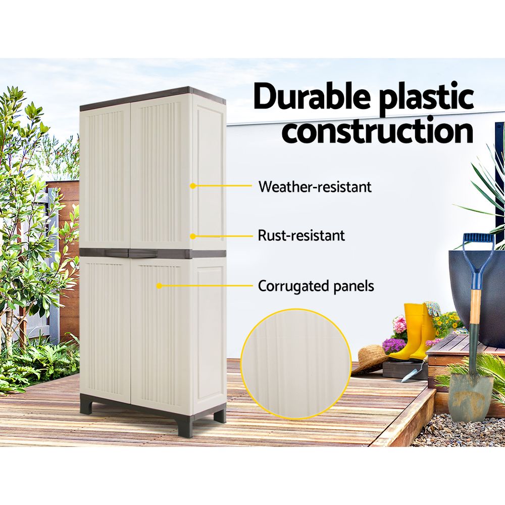 Gardeon Outdoor Storage Cabinet Lockable Cupboard Garage 173cm Gardeon