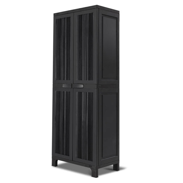 Gardeon Outdoor Storage Cabinet Lockable Tall Garden Sheds Garage Adjustable Black 173CM Gardeon
