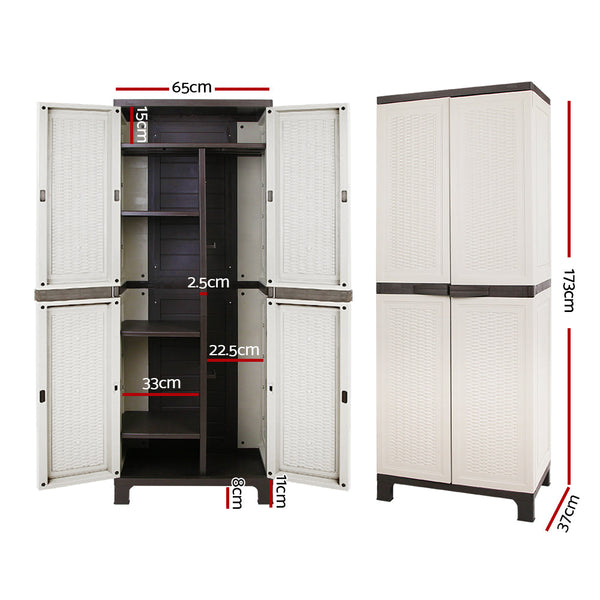 Gardeon Outdoor Storage Cabinet Cupboard Lockable Garage 173cm Gardeon