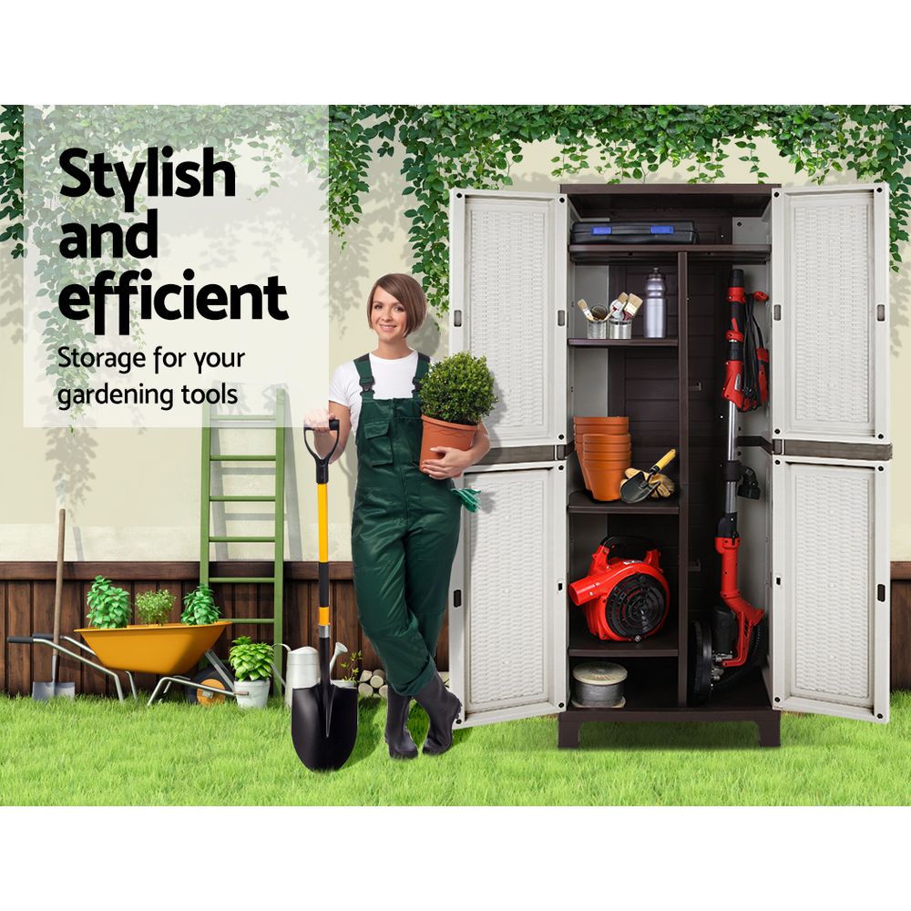 Gardeon Outdoor Storage Cabinet Cupboard Lockable Garage 173cm Gardeon