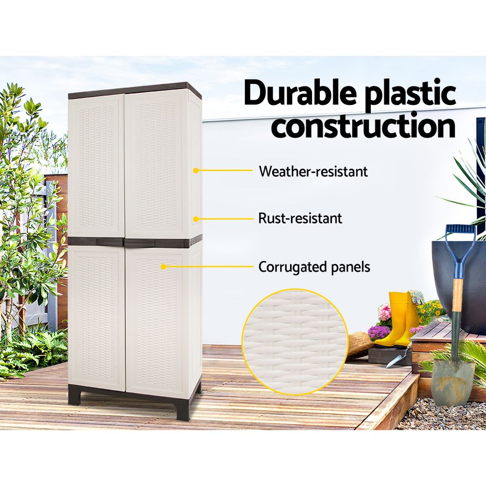 Gardeon Outdoor Storage Cabinet Cupboard Lockable Garage 173cm Gardeon