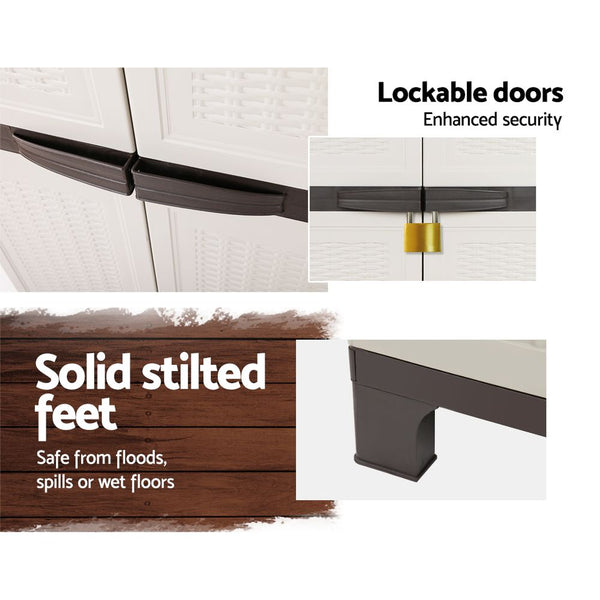 Gardeon Outdoor Storage Cabinet Cupboard Lockable Garage 173cm Gardeon