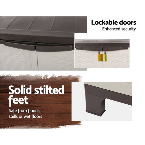 Gardeon Outdoor Storage Cabinet Cupboard Lockable Garage 92cm Gardeon