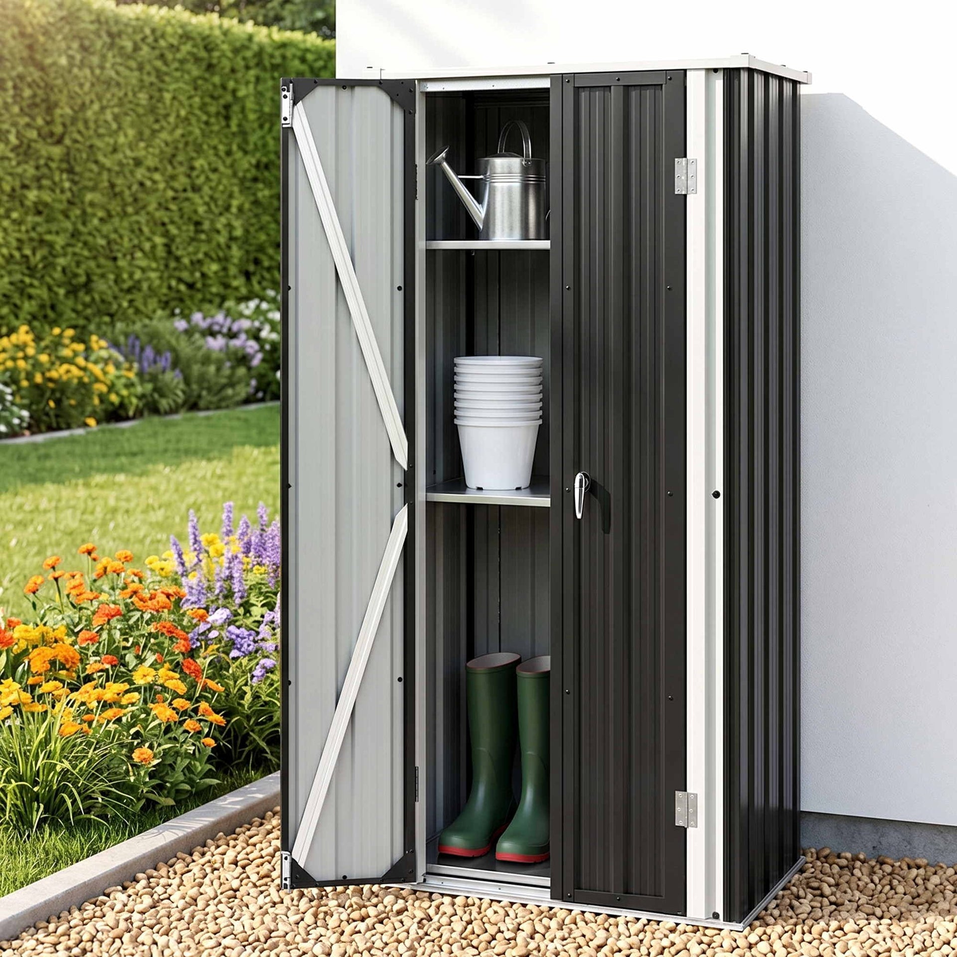 Gardeon Outdoor Storage Cabinet Garden Shed Tool Lockable Cupboard Steel Adjustable Shelves Gardeon