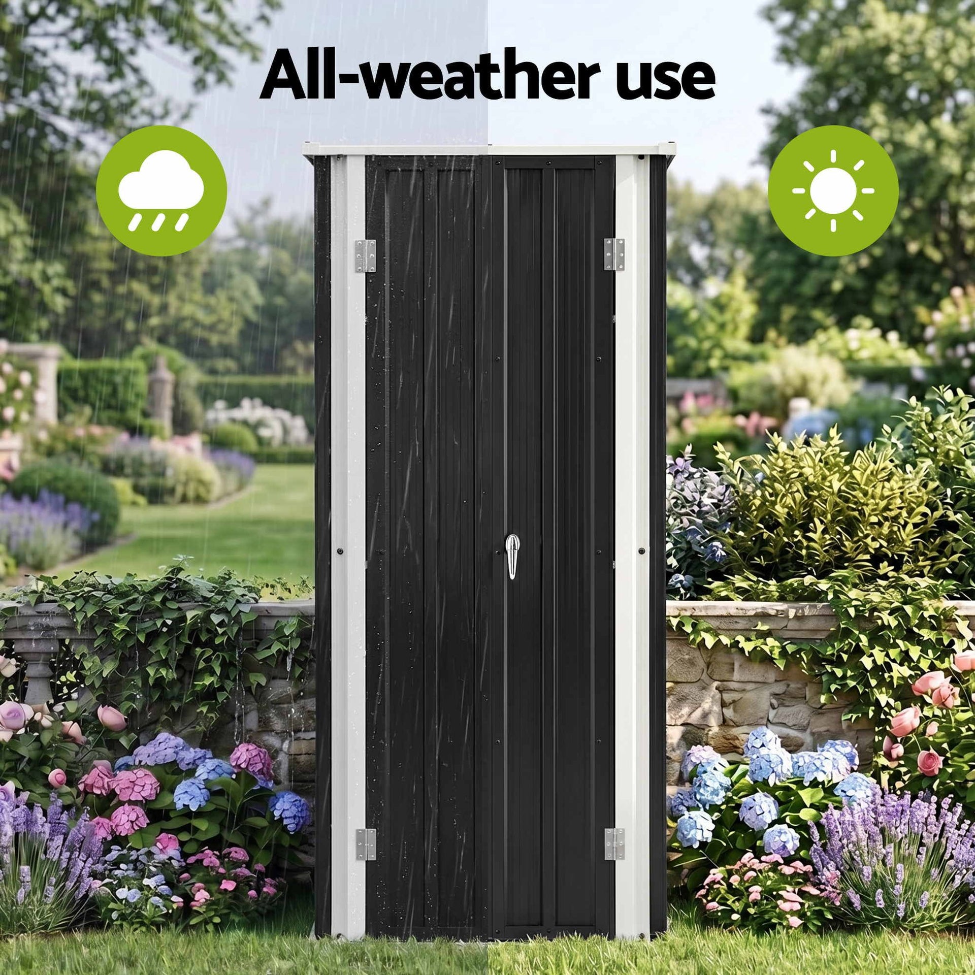 Gardeon Outdoor Storage Cabinet Garden Shed Tool Lockable Cupboard Steel Adjustable Shelves Gardeon