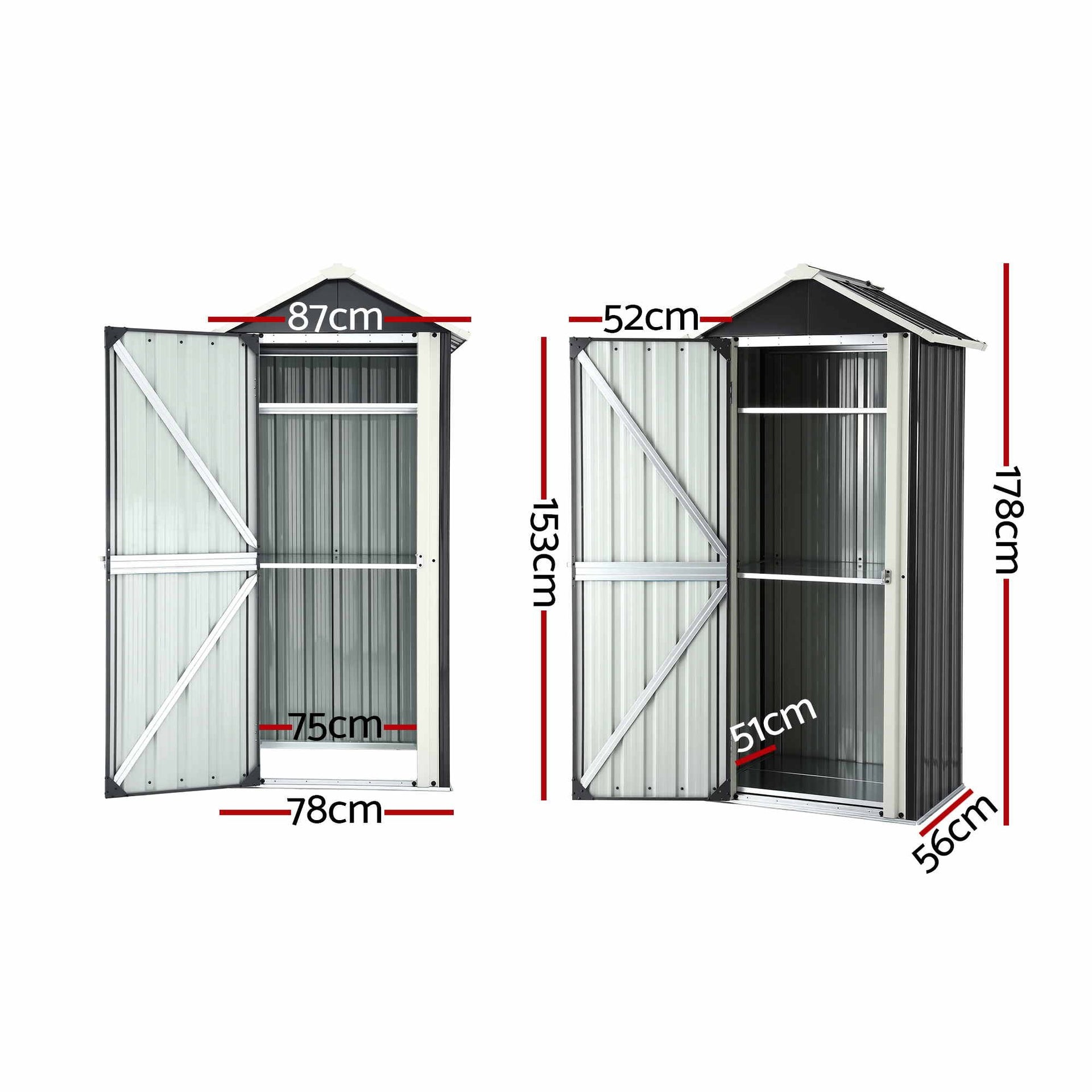Gardeon Outdoor Storage Cabinet Garden Shed Steel Tool Lockable Cupboard Adjustable Shelves Gardeon