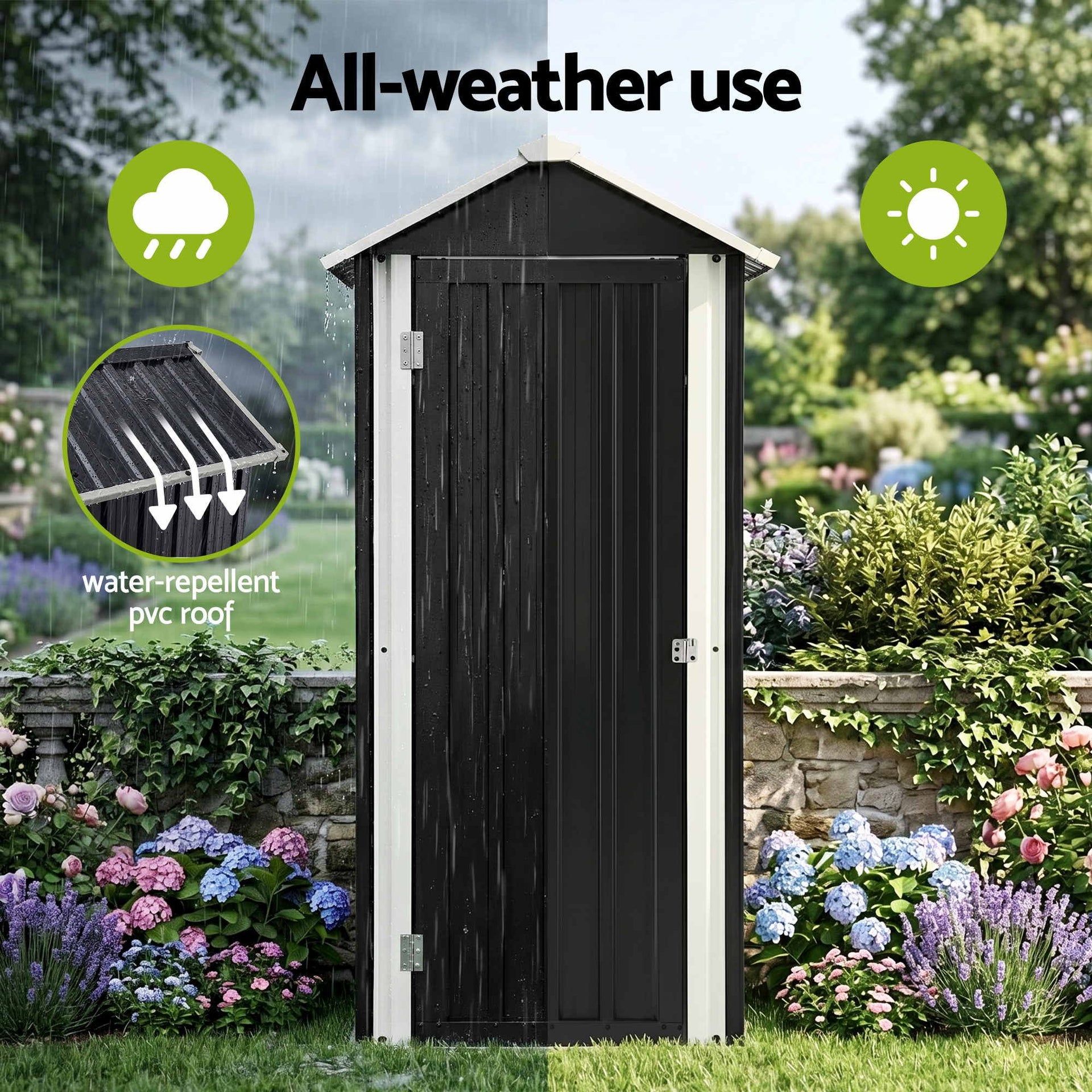Gardeon Outdoor Storage Cabinet Garden Shed Steel Tool Lockable Cupboard Adjustable Shelves Gardeon