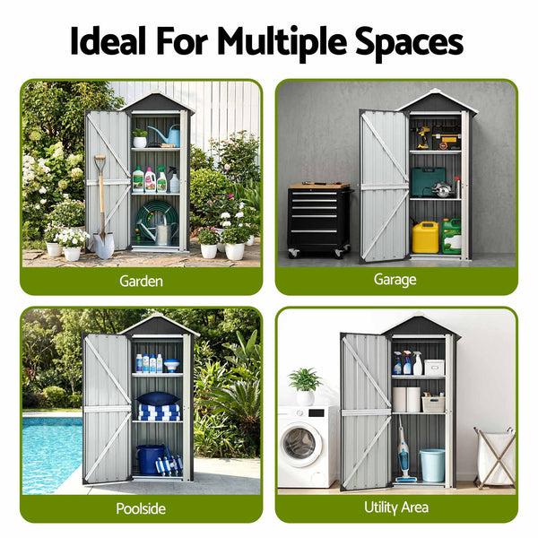 Gardeon Outdoor Storage Cabinet Garden Shed Steel Tool Lockable Cupboard Adjustable Shelves Gardeon