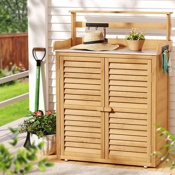 Gardeon Outdoor Storage Cabinet Box Potting Bench Table Shelf Chest Garden Shed Gardeon