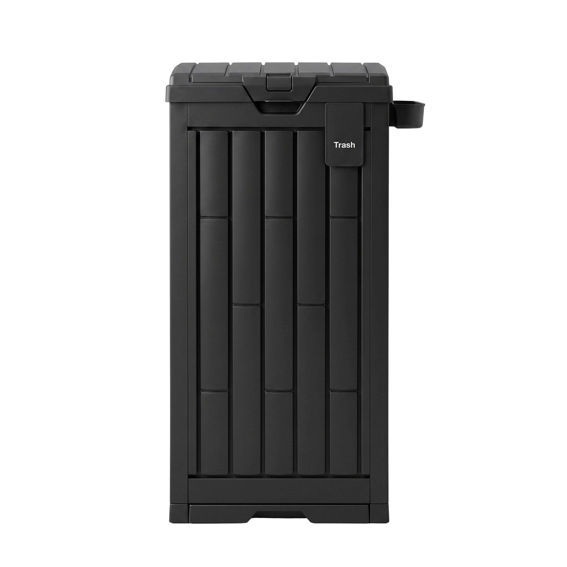 Gardeon Outdoor Trash Cans Polypropylene Patio Hideaway Bin 110L Black Gardeon