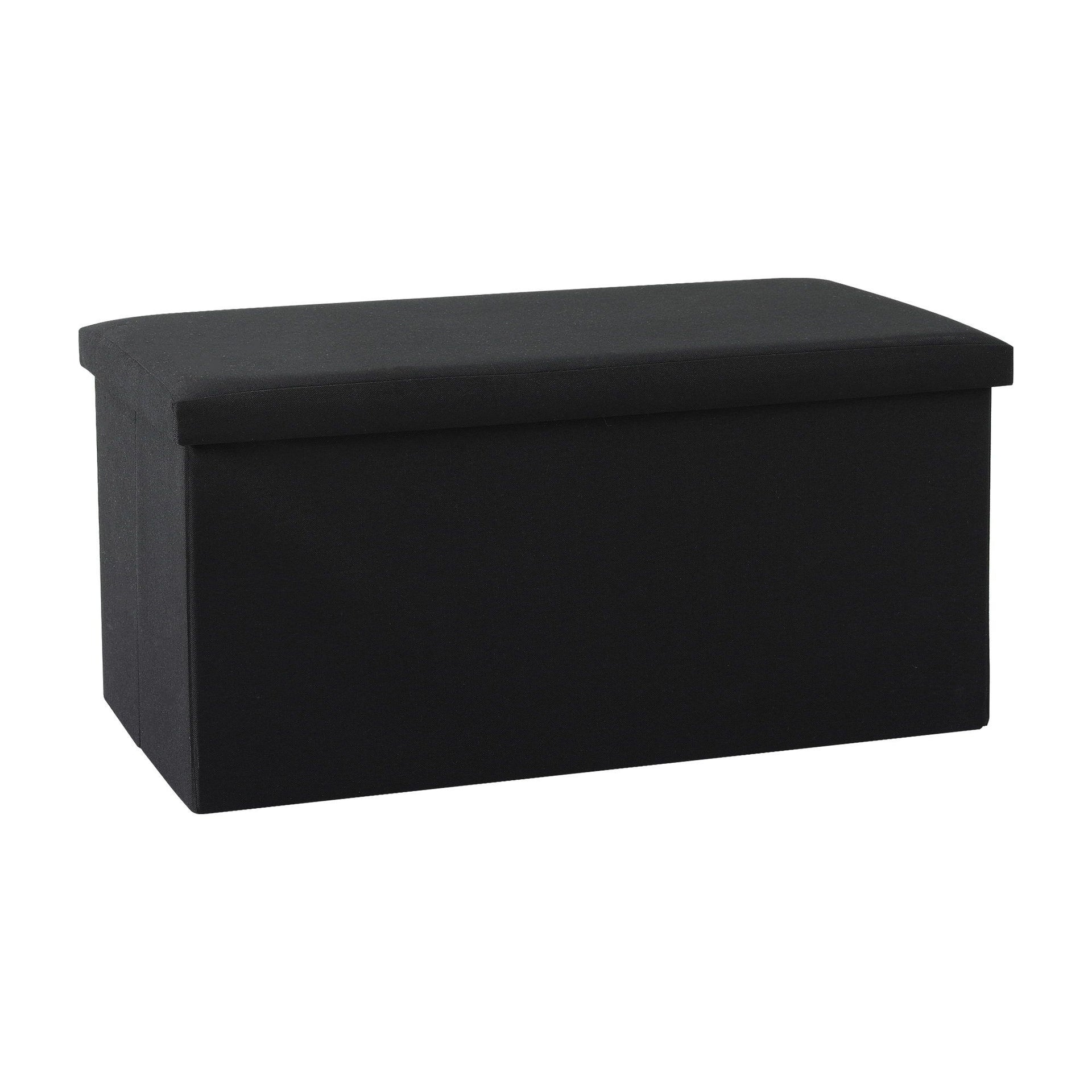 Artiss Storage Ottoman Bench Folding Blanket Box Toy Organiser Foot Stool Black Awezingly