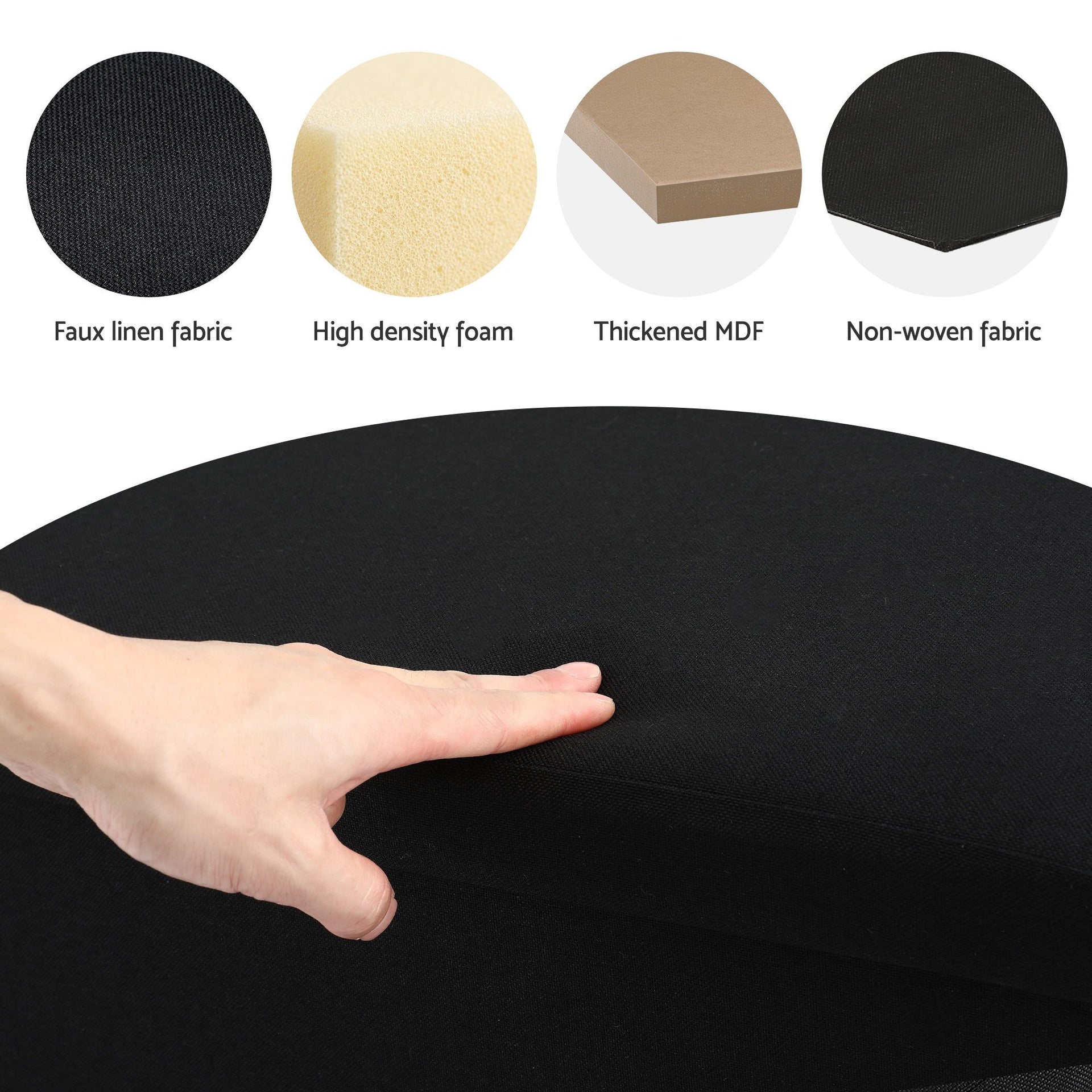 Artiss Storage Ottoman Bench Folding Blanket Box Toy Organiser Foot Stool Black Awezingly