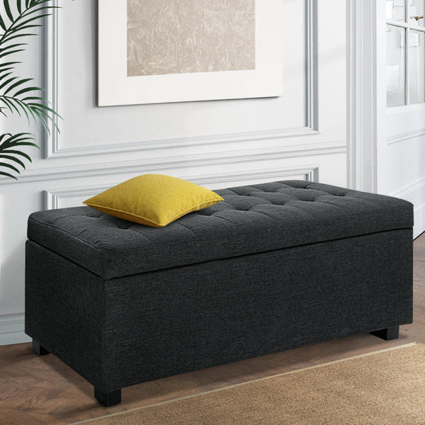 Artiss Premium Storage Ottoman - Charcoal Artiss
