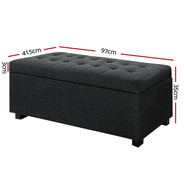 Artiss Premium Storage Ottoman - Charcoal Artiss