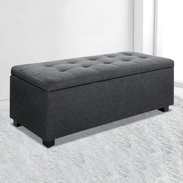 Artiss Premium Storage Ottoman - Charcoal Artiss