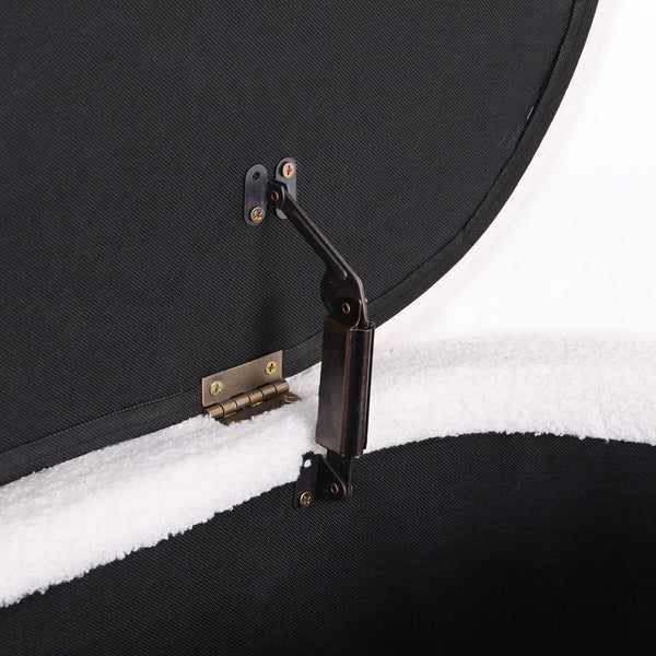 Artiss Storage Ottoman Blanket Box 87cm Boucle Fabric Oval Artiss