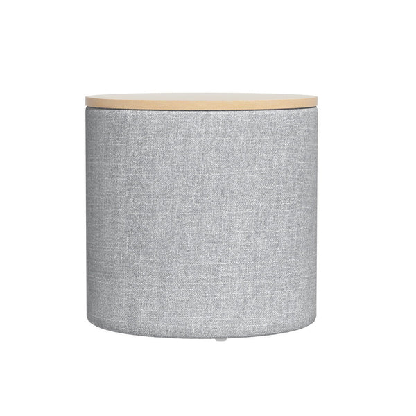 Artiss Storage Ottoman Blanket Box 40cm Linen Round Grey Artiss