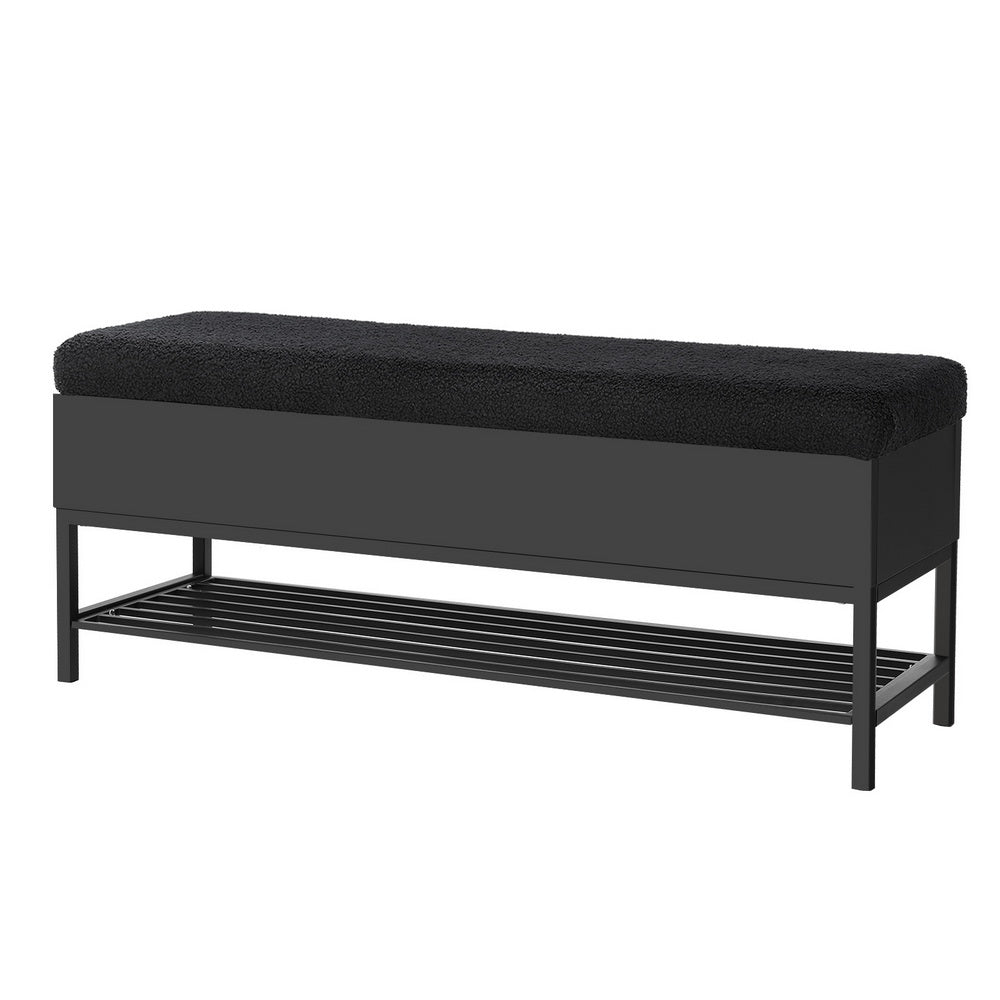 Artiss Storage Ottoman Blanket Box 110cm Boucle Shelf Artiss