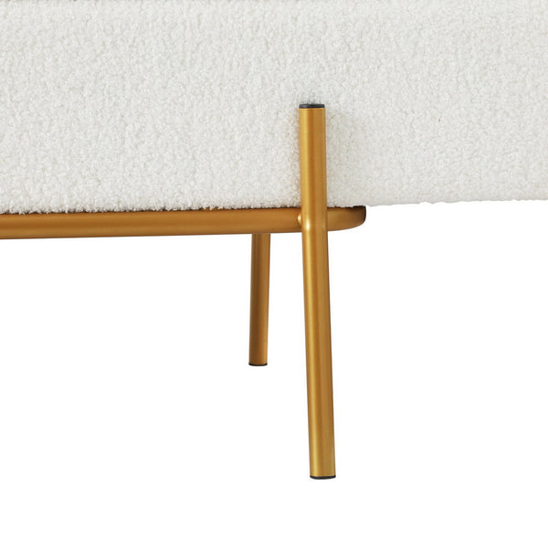 Artiss Storage Ottoman Bed 140cm Pillow Boucle Fabric Artiss