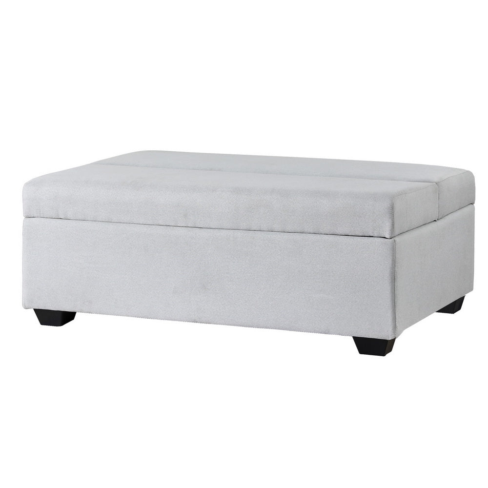 Artiss Ottoman Storage Sofa Bed 112cm Foldable Grey Artiss