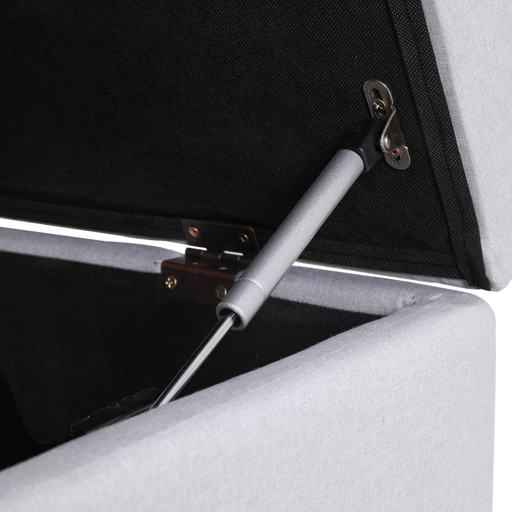 Artiss Ottoman Storage Sofa Bed 112cm Foldable Grey Artiss