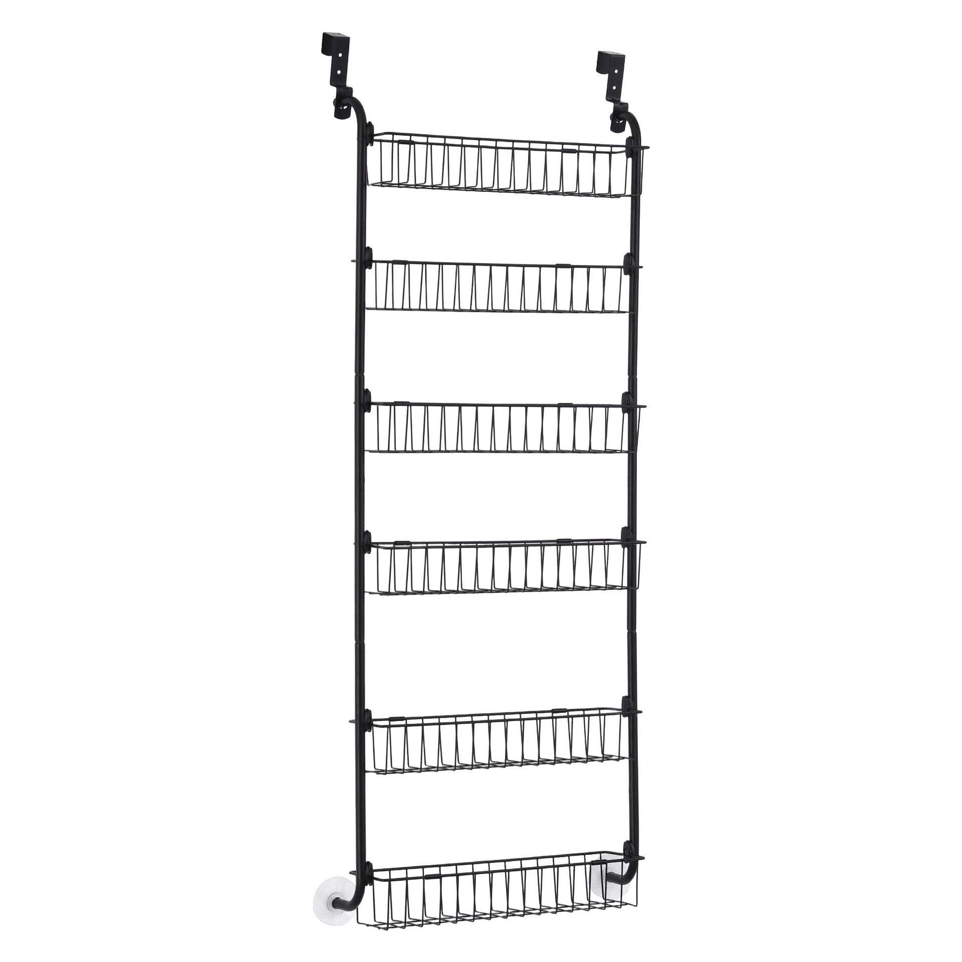 Artiss Over Door Storage Hanger Pantry 6-Tier Metal Hook Hanging Organiser Black Awezingly