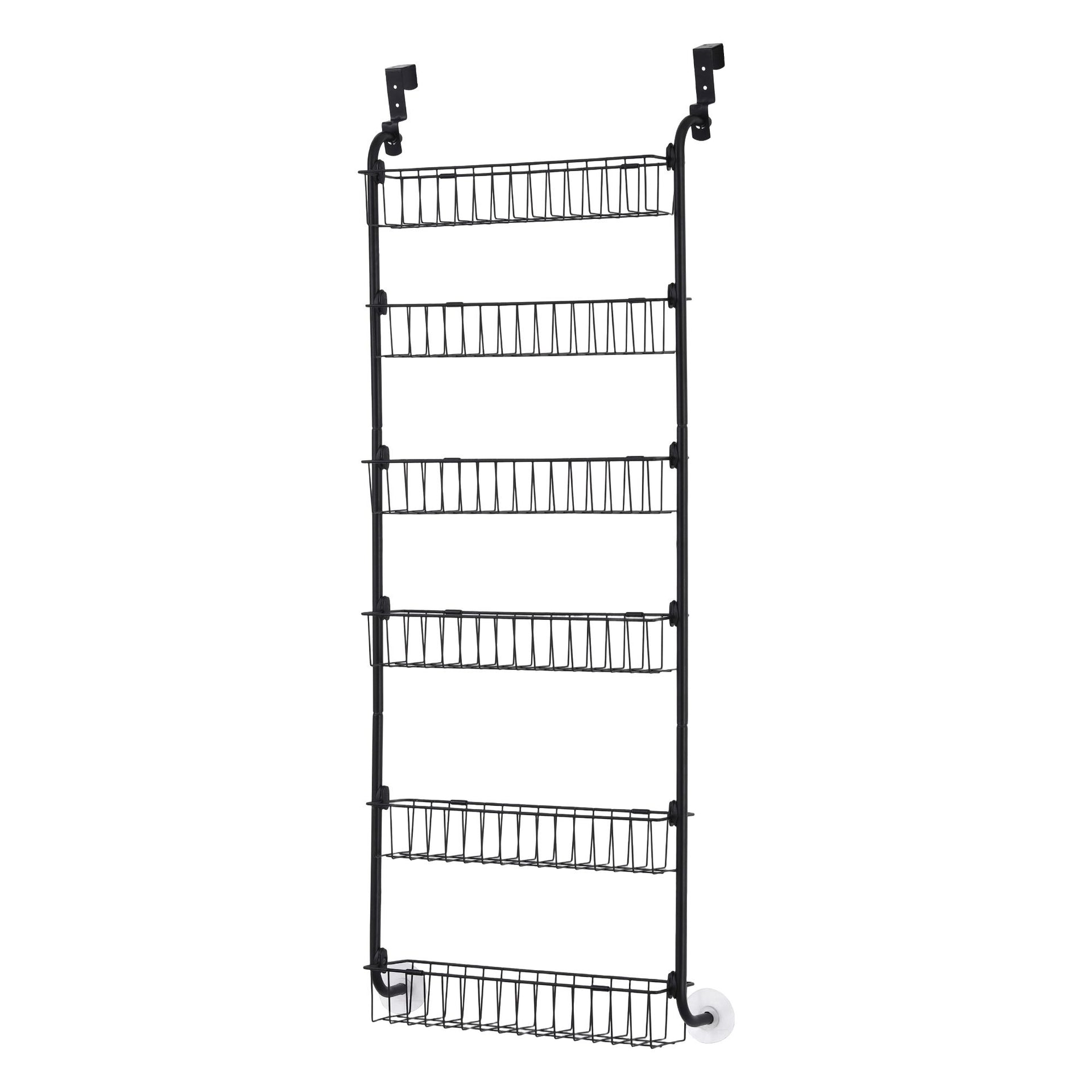 Artiss Over Door Storage Hanger Pantry 6-Tier Metal Hook Hanging Organiser Black Awezingly