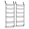 Artiss 2x Over Door Storage Pantry Organiser 6-Tier Metal Hanger Hook Black