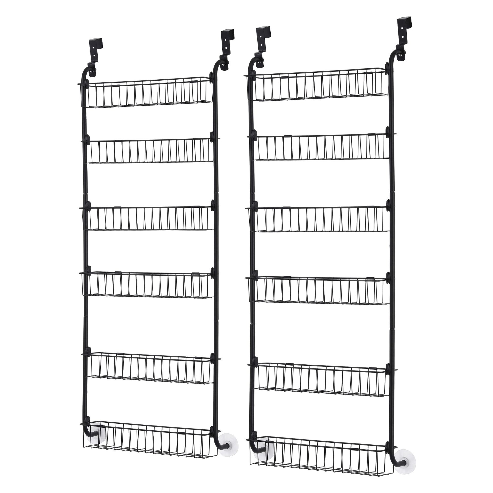 Artiss 2x Over Door Storage Pantry Organiser 6-Tier Metal Hanger Hook Black Awezingly