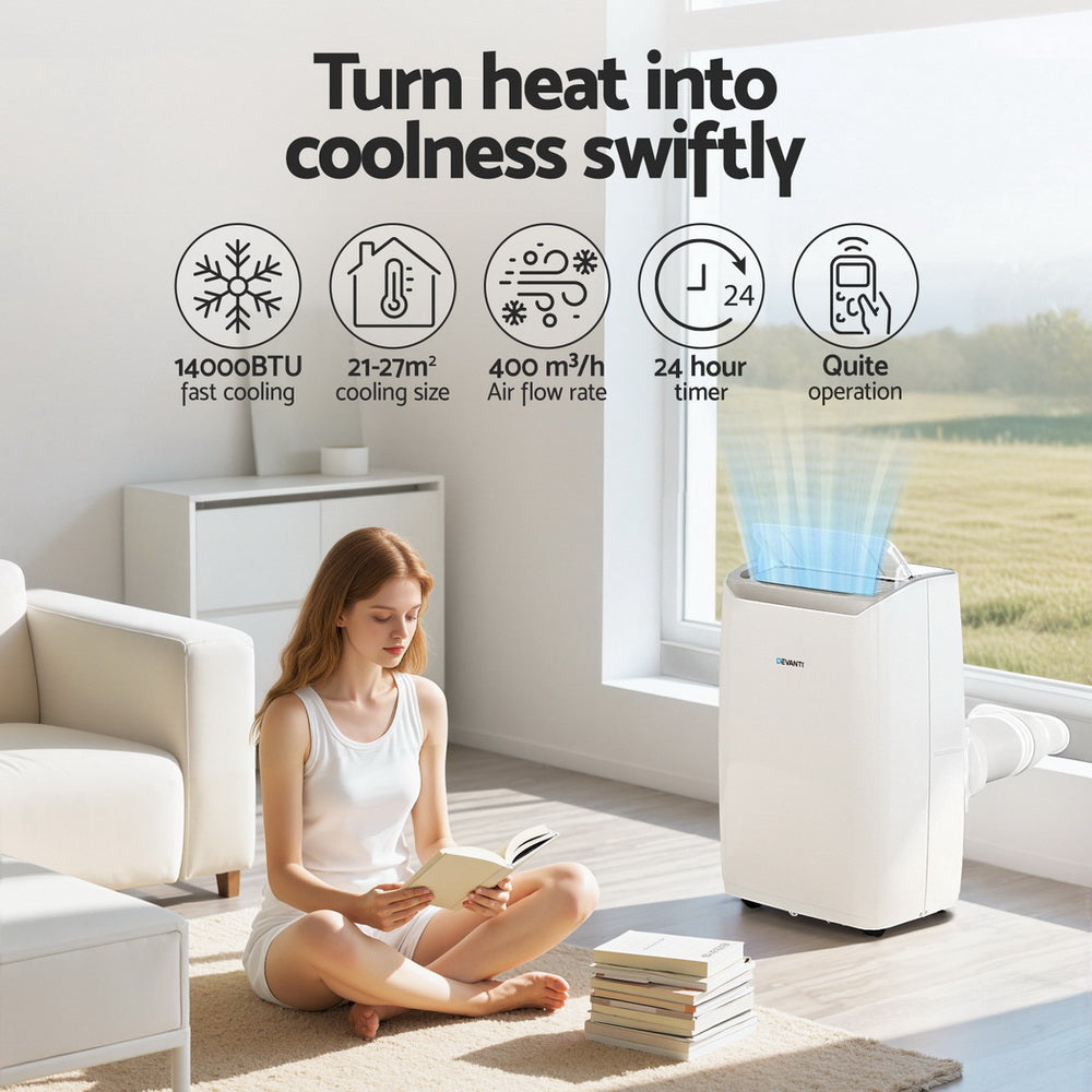 Devanti Portable Air Conditioner Dehumidifier Fan 14000BTU Awezingly
