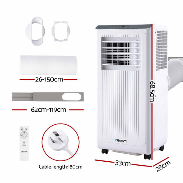 Devanti Portable Air Conditioner 5000 BTU 3-in-1 with Remote Control Awezingly
