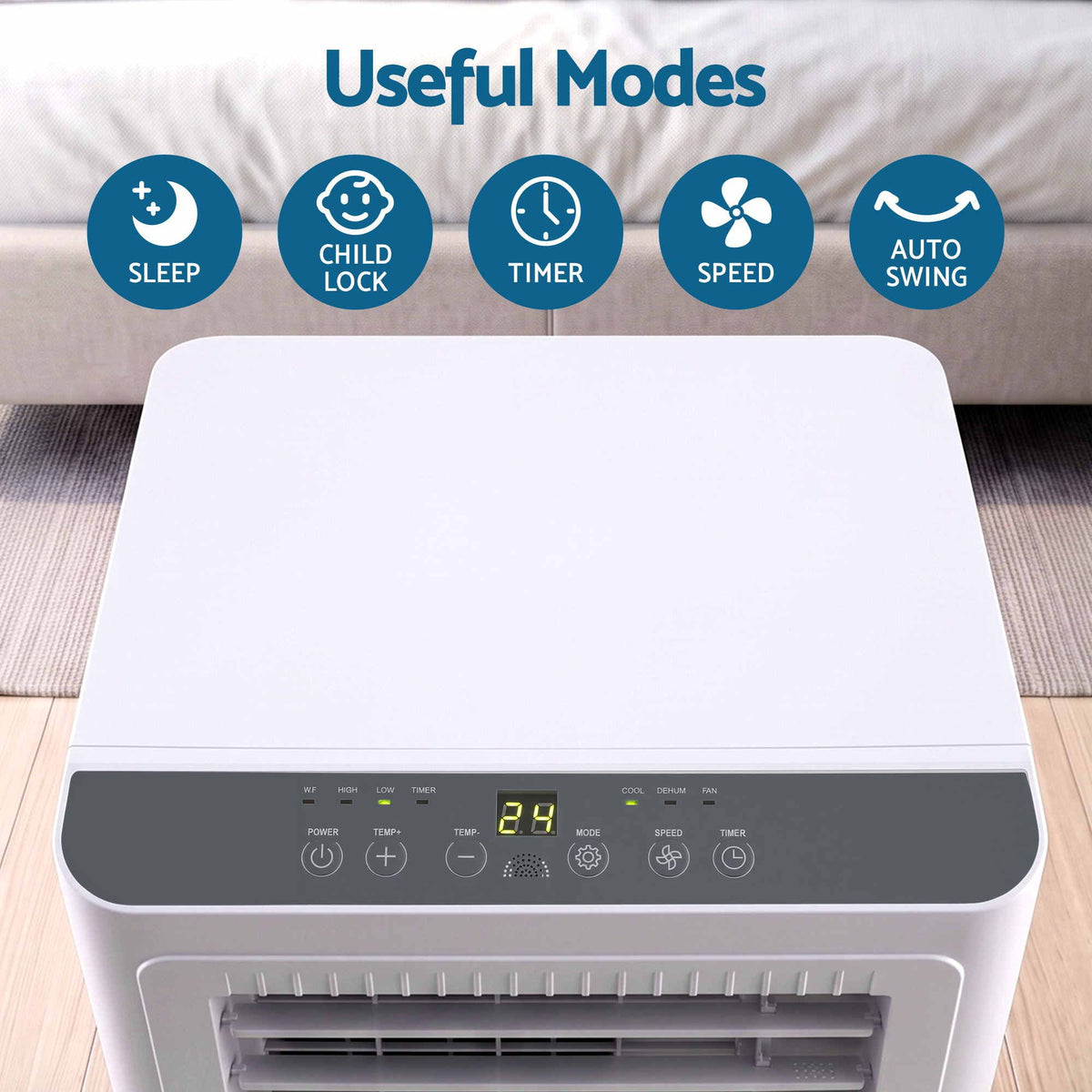 Devanti Portable Air Conditioner 5000 BTU 3-in-1 with Remote Control Awezingly