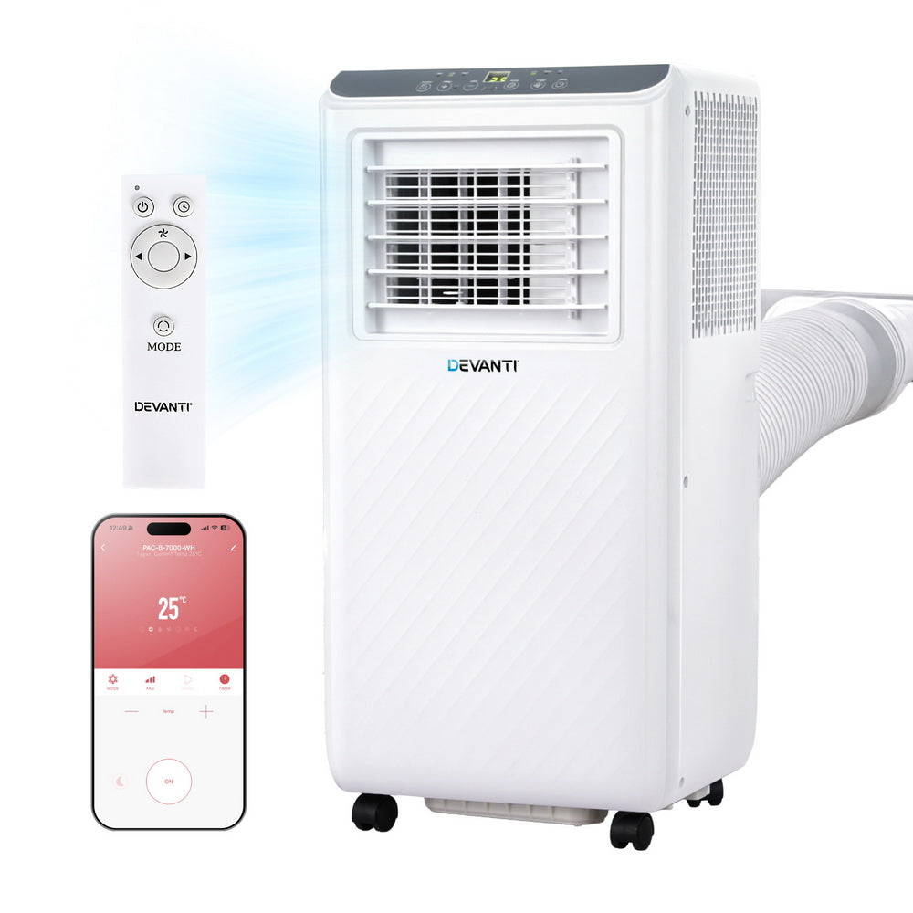 3-in-1 Devanti Portable Air Conditioner Dehumidifier Fan 7000BTU Awezingly
