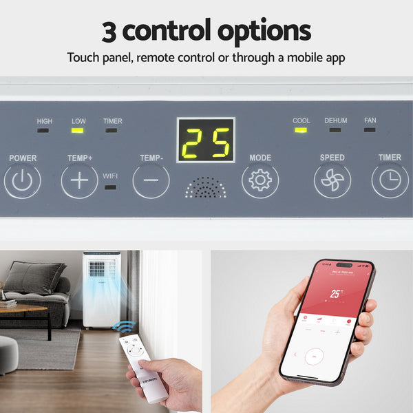 3-in-1 Devanti Portable Air Conditioner Dehumidifier Fan 7000BTU Awezingly